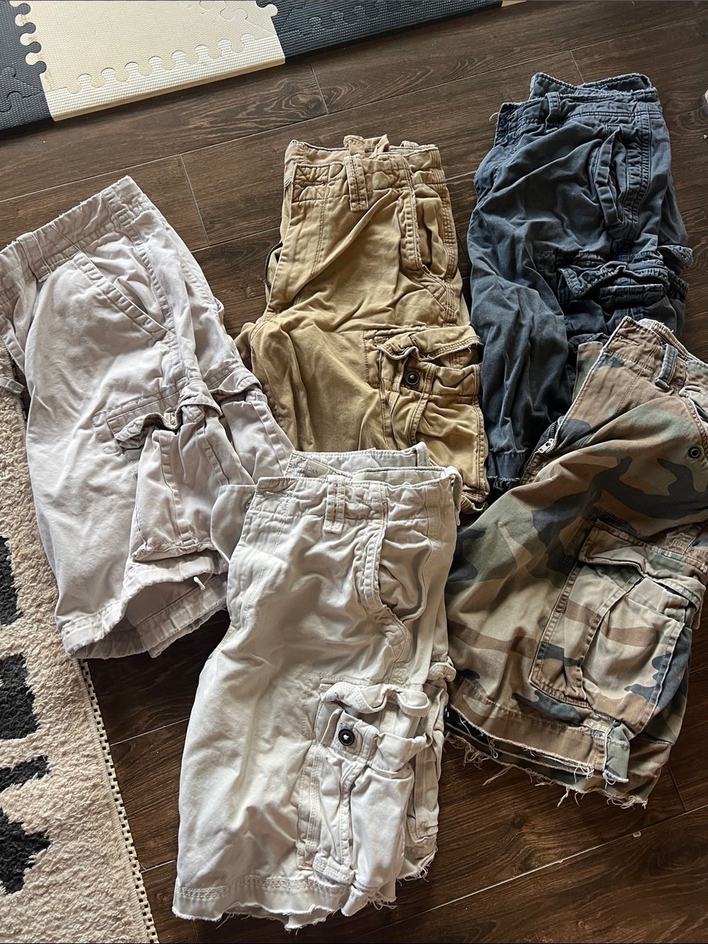 Men’s Cargo Shorts Bundle - Neutral and Camo Colors